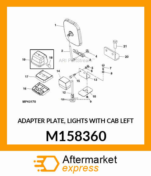 ADAPTER PLATE, LIGHTS WITH CAB LEFT M158360