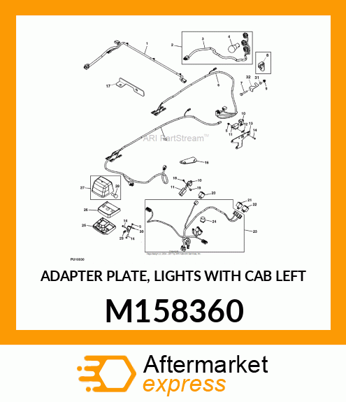 ADAPTER PLATE, LIGHTS WITH CAB LEFT M158360