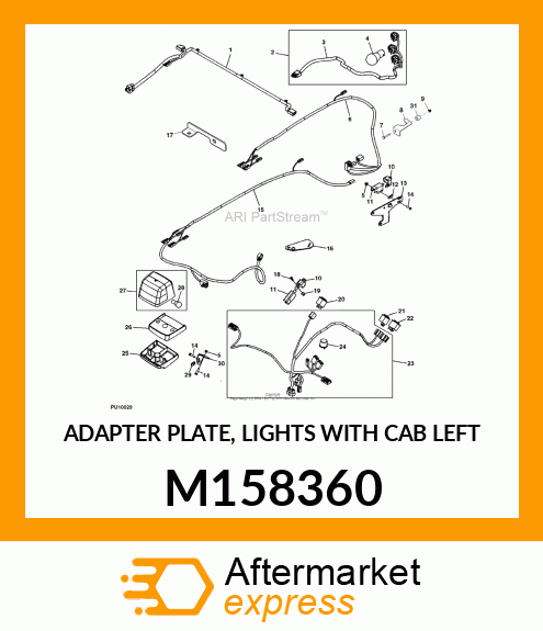 ADAPTER PLATE, LIGHTS WITH CAB LEFT M158360