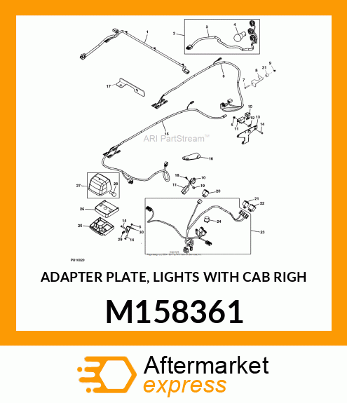 ADAPTER PLATE, LIGHTS WITH CAB RIGH M158361