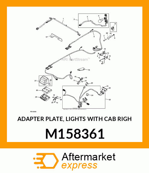 ADAPTER PLATE, LIGHTS WITH CAB RIGH M158361