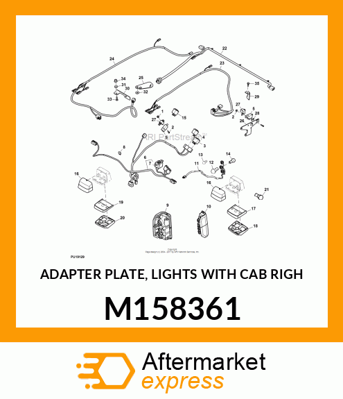 ADAPTER PLATE, LIGHTS WITH CAB RIGH M158361