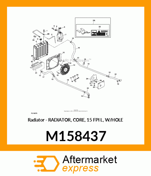 Radiator - RADIATOR, CORE, 15 FPI L, W/HOLE M158437