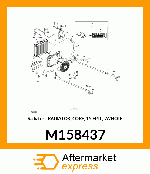 Radiator - RADIATOR, CORE, 15 FPI L, W/HOLE M158437