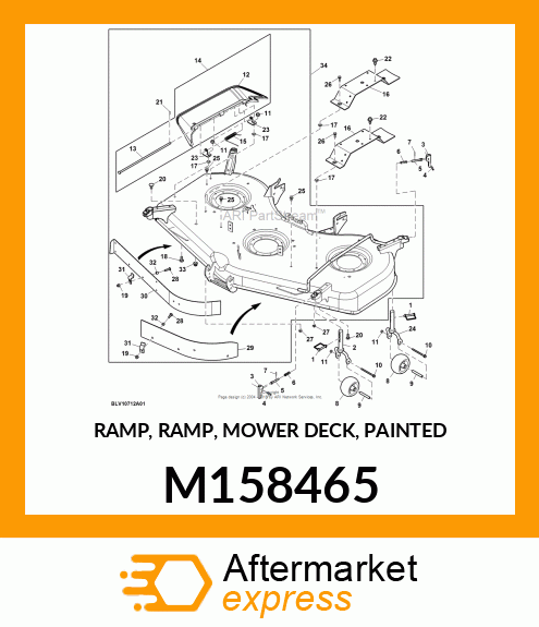 RAMP, RAMP, MOWER DECK, PAINTED M158465