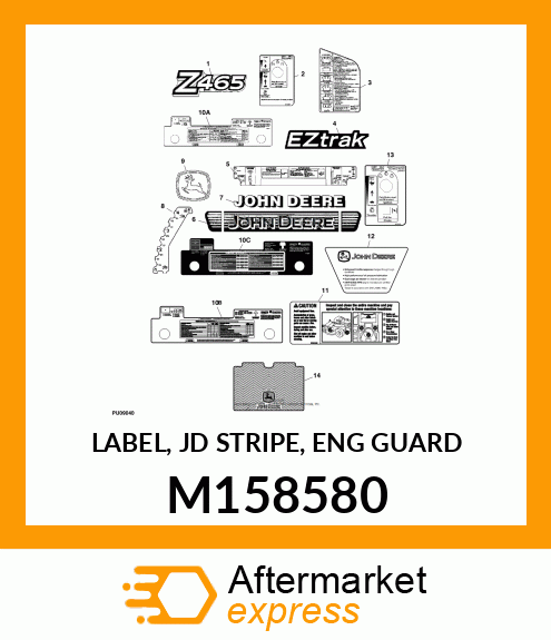 LABEL, JD STRIPE, ENG GUARD M158580