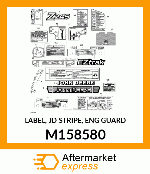 LABEL, JD STRIPE, ENG GUARD M158580