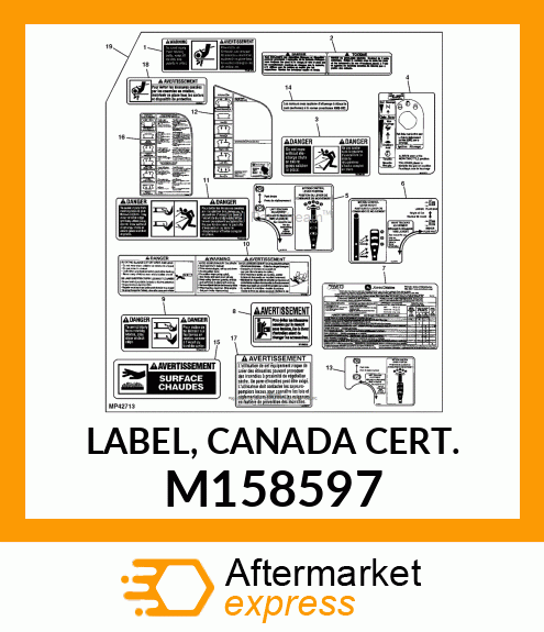 LABEL, CANADA CERT. M158597