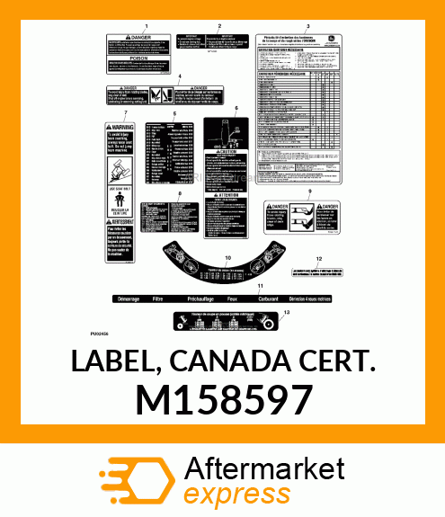 LABEL, CANADA CERT. M158597