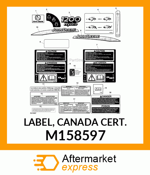 LABEL, CANADA CERT. M158597