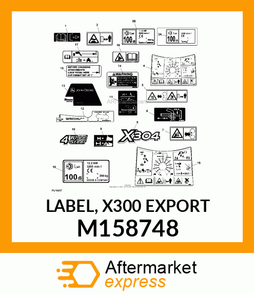 LABEL, X300 EXPORT M158748