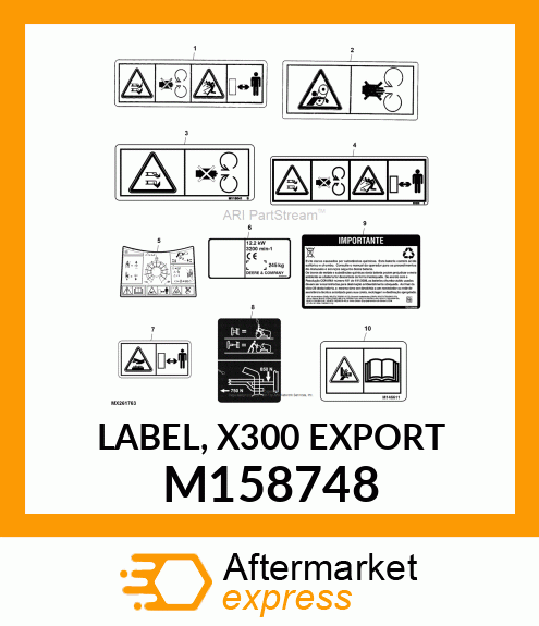 LABEL, X300 EXPORT M158748