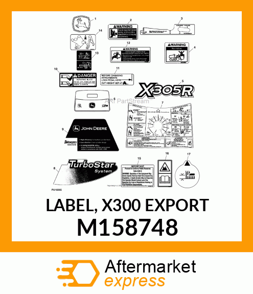 LABEL, X300 EXPORT M158748