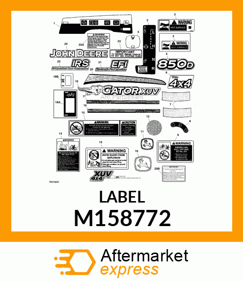 LABEL, MODEL EFI (CAMO) M158772