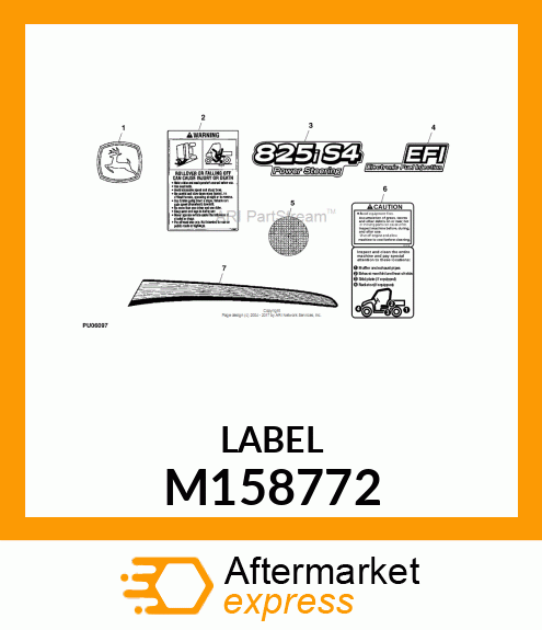 LABEL, MODEL EFI (CAMO) M158772