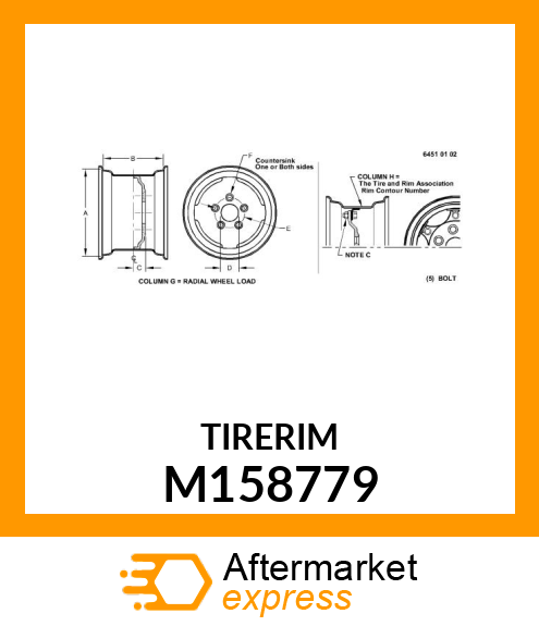 WHEEL, 12X7 O M158779