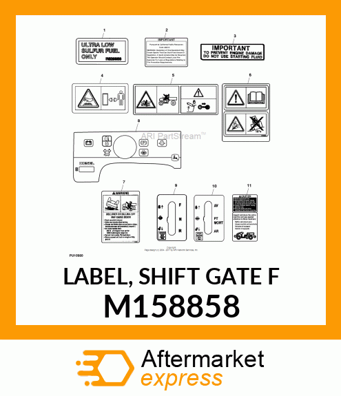 LABEL, SHIFT GATE F M158858