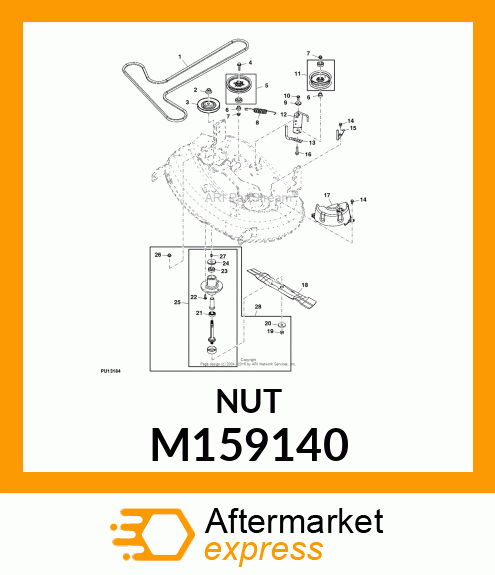 LOCK NUT, LOCK NUT, HEX 5/8" M159140