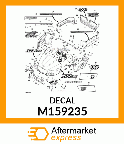 LABEL, JOHN DEERE (CAMO CLEAR) M159235