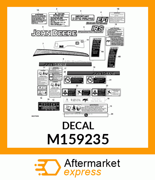 LABEL, JOHN DEERE (CAMO CLEAR) M159235