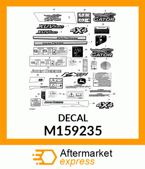 LABEL, JOHN DEERE (CAMO CLEAR) M159235