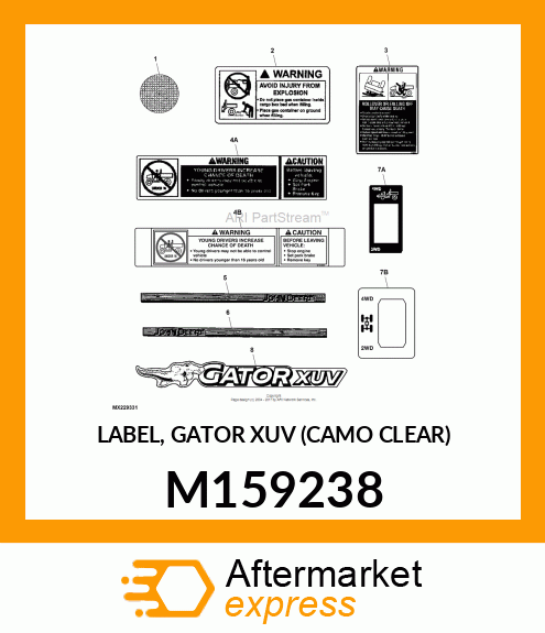 LABEL, GATOR XUV (CAMO CLEAR) M159238