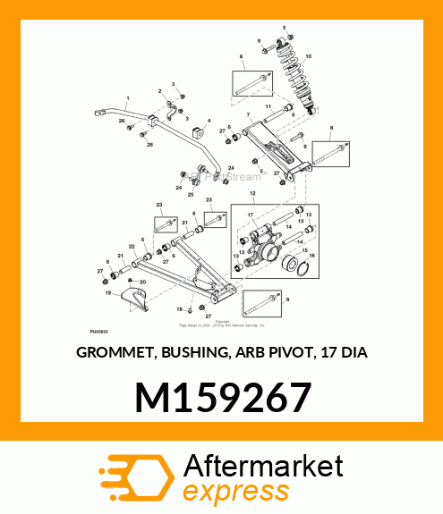 GROMMET, BUSHING, ARB PIVOT, 17 DIA M159267