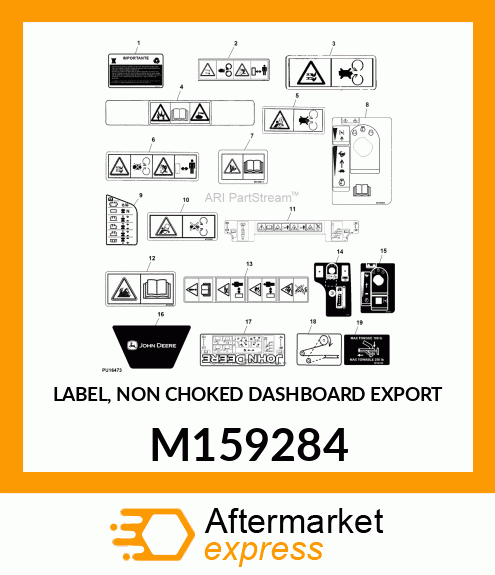 LABEL, NON CHOKED DASHBOARD EXPORT M159284