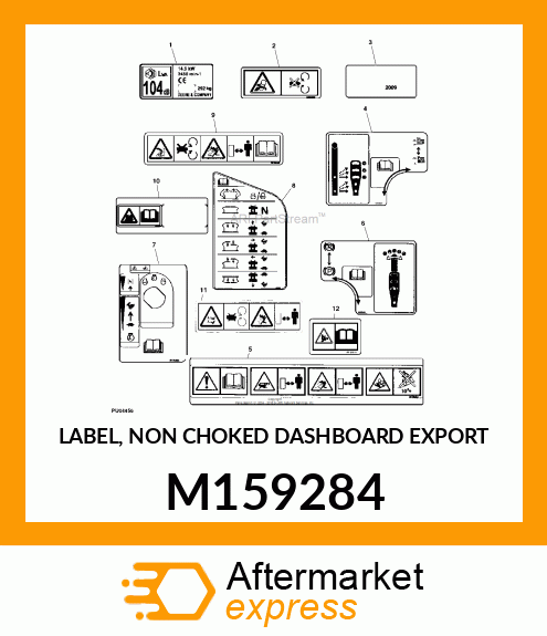 LABEL, NON CHOKED DASHBOARD EXPORT M159284