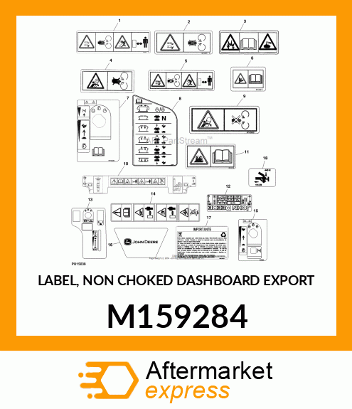 LABEL, NON CHOKED DASHBOARD EXPORT M159284