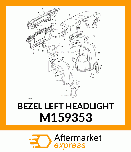 BEZEL LEFT HEADLIGHT M159353