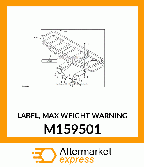 LABEL, MAX WEIGHT WARNING M159501