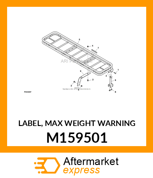 LABEL, MAX WEIGHT WARNING M159501