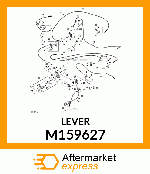 GEARSHIFT LEVER, 560 TRANSMISSION M159627