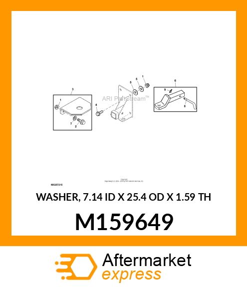 WASHER, 7.14 ID X 25.4 OD X 1.59 TH M159649