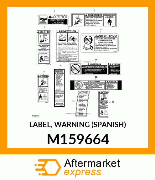 LABEL, WARNING (SPANISH) M159664