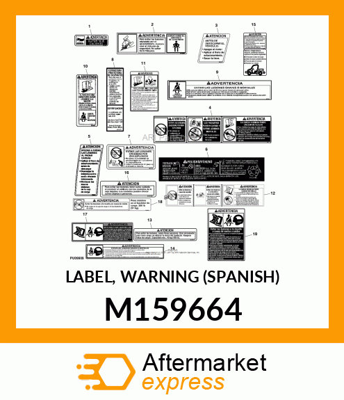 LABEL, WARNING (SPANISH) M159664