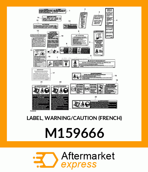 LABEL, WARNING/CAUTION (FRENCH) M159666