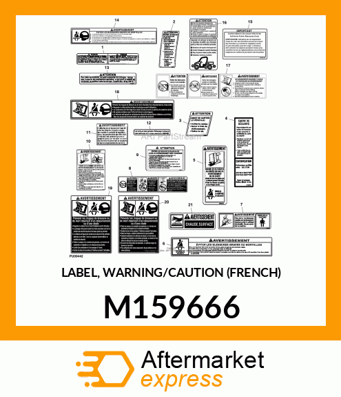 LABEL, WARNING/CAUTION (FRENCH) M159666