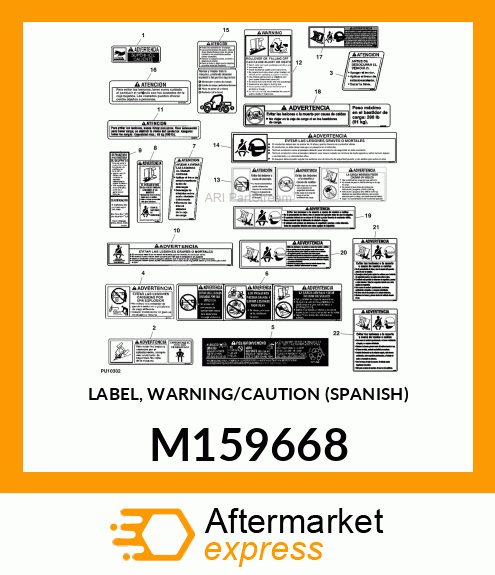 LABEL, WARNING/CAUTION (SPANISH) M159668