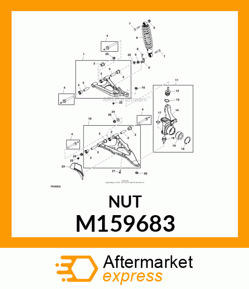 LOCK NUT, NUT M12 X 1.25, 22MM HEX, M159683