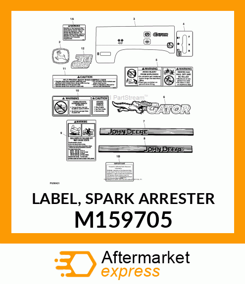 LABEL, SPARK ARRESTER M159705