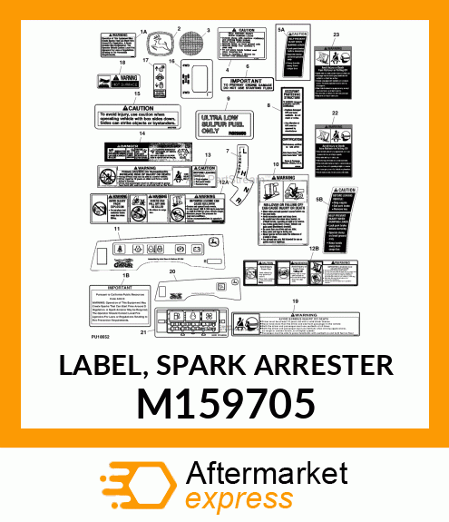 LABEL, SPARK ARRESTER M159705