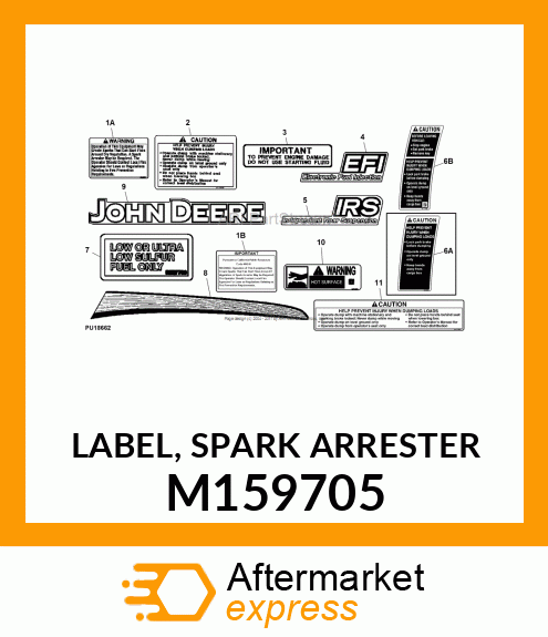 LABEL, SPARK ARRESTER M159705