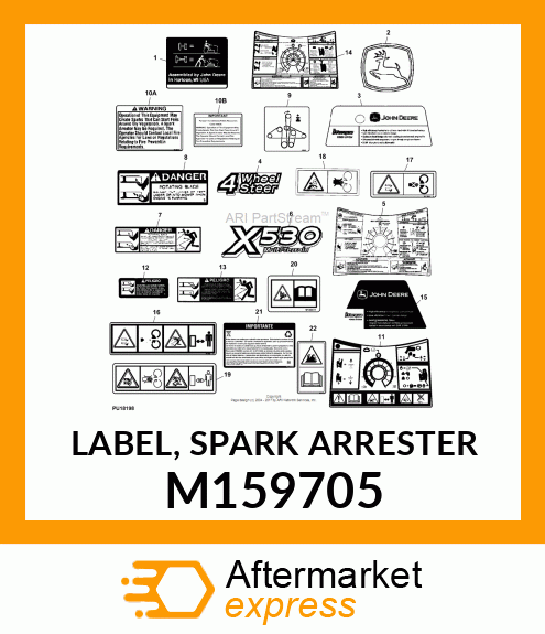 LABEL, SPARK ARRESTER M159705