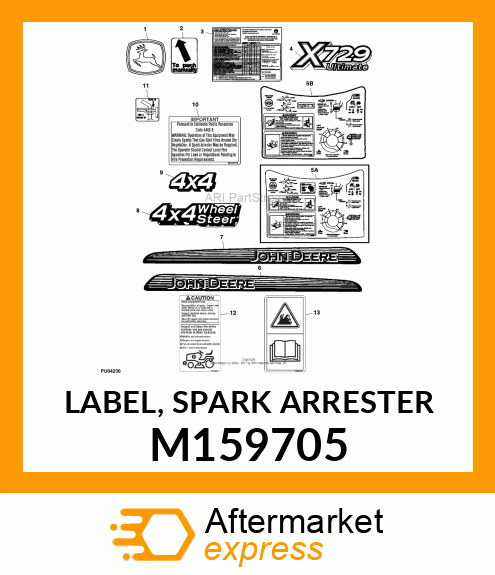 LABEL, SPARK ARRESTER M159705