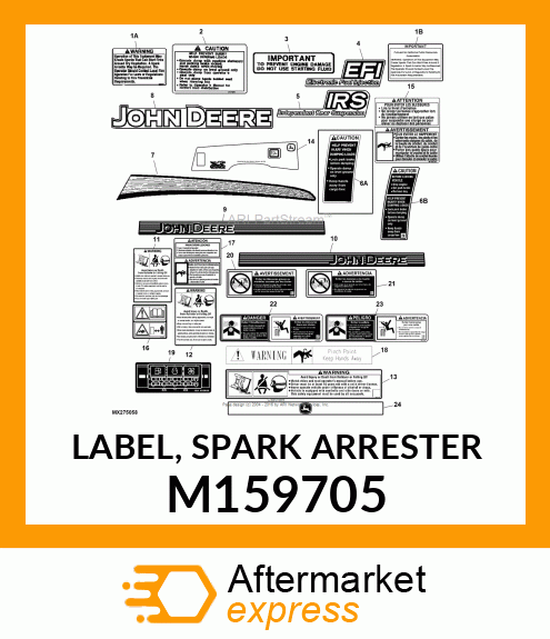 LABEL, SPARK ARRESTER M159705