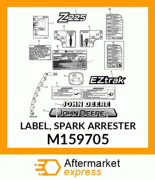 LABEL, SPARK ARRESTER M159705