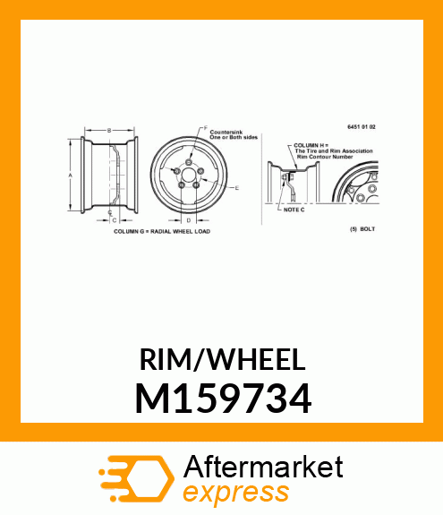 WHEEL, SPORT 14X7 SILVER M159734