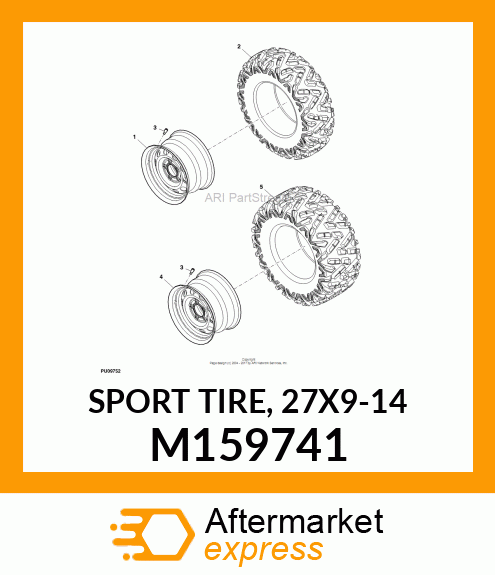 SPORT TIRE, 27X9 M159741